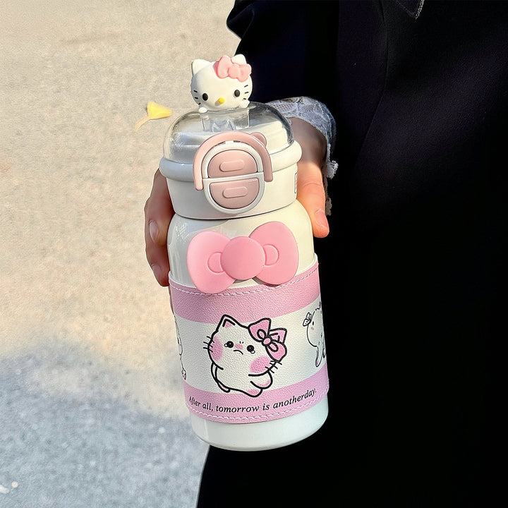 Women's creative water bottle with interactive lid and cute Stornfield design