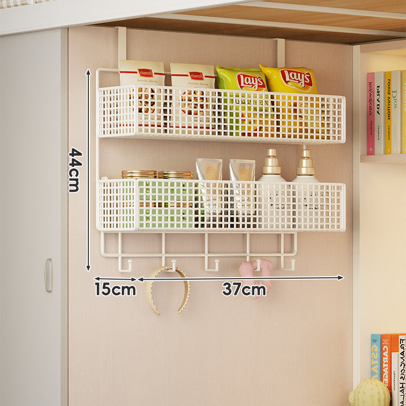 Under-Shelf Double-Tier Ventilated Mesh Hanging Storage Basket for Pantry and Bathroom
