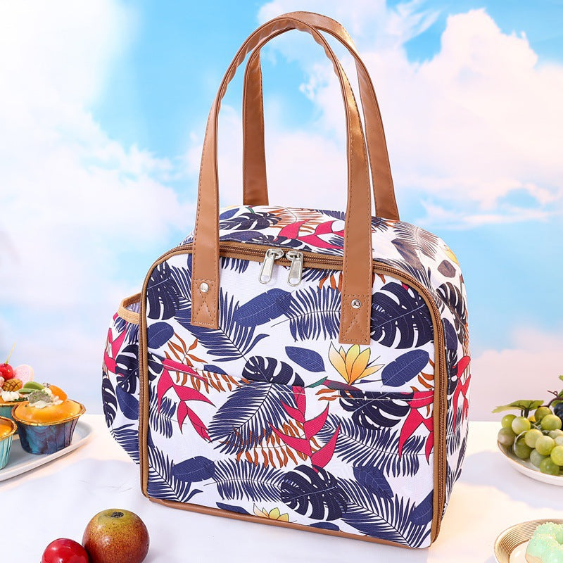 Insulated Tropical Print Lunch Tote