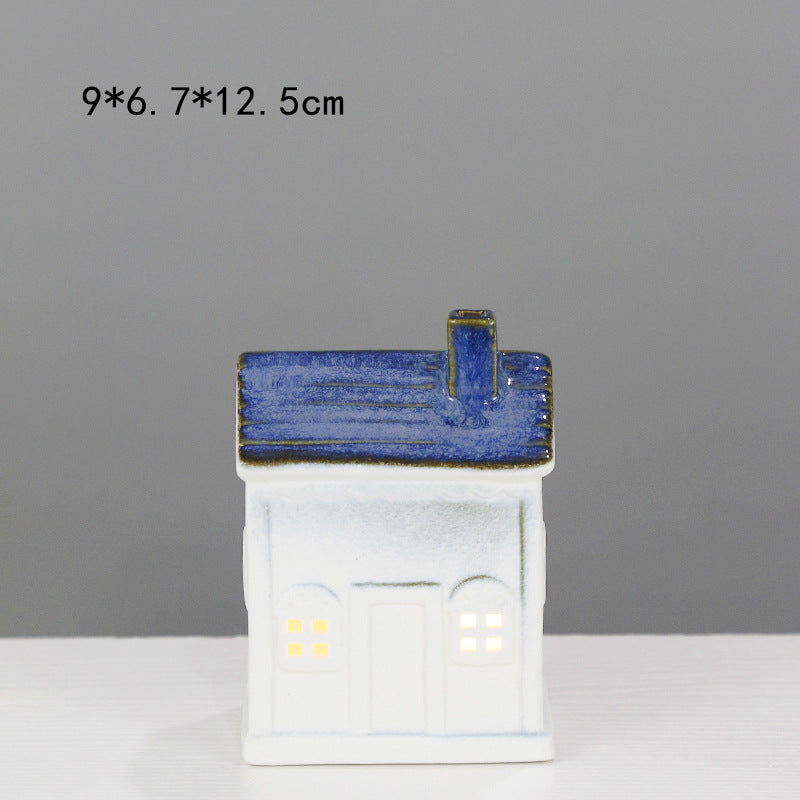 Ceramic House-Shaped Decorative Lantern Stornfeild