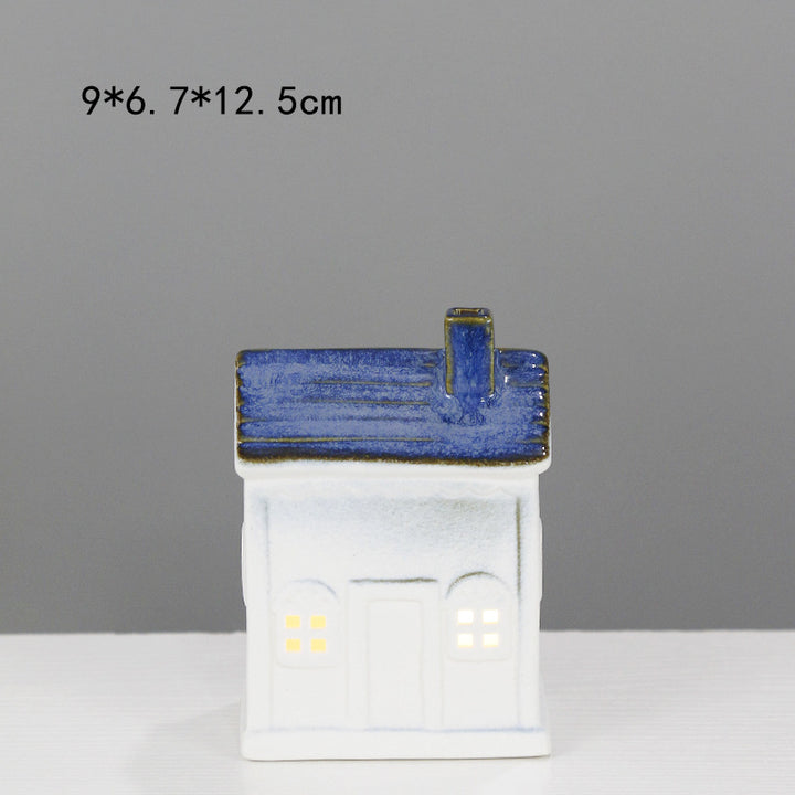 Ceramic House-Shaped Decorative Lantern Stornfeild