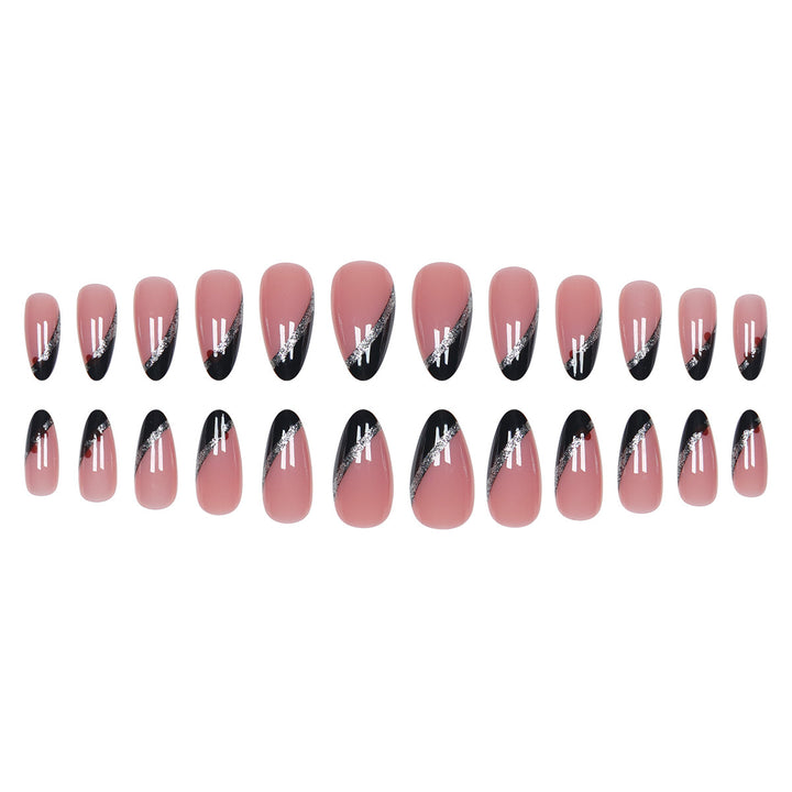 Elegant Stiletto Press-On Nails with Glitter Accents Stornfield