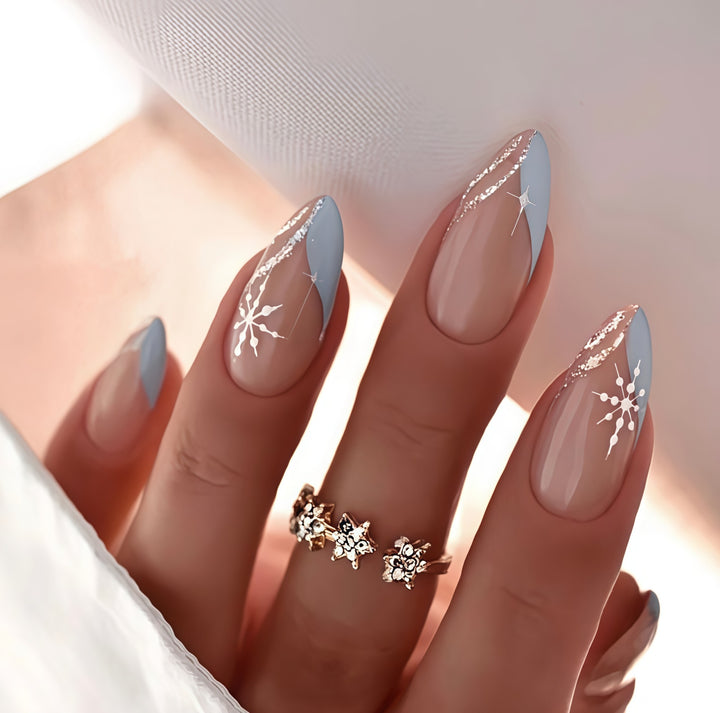 Artistic nail embellishment with snowflake accents Stornfield