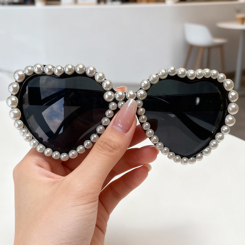 Heart-Shaped Rhinestone-Embellished Sunglasses Stornfield