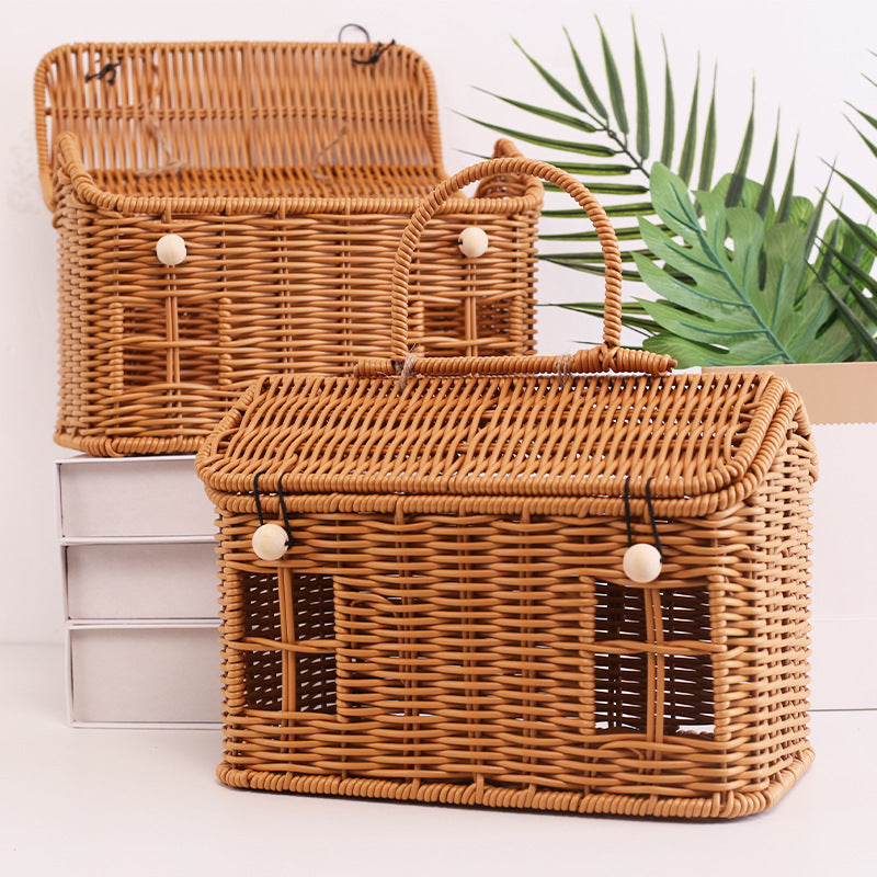 Charming Woven Storage Basket with Lid Stornfield
