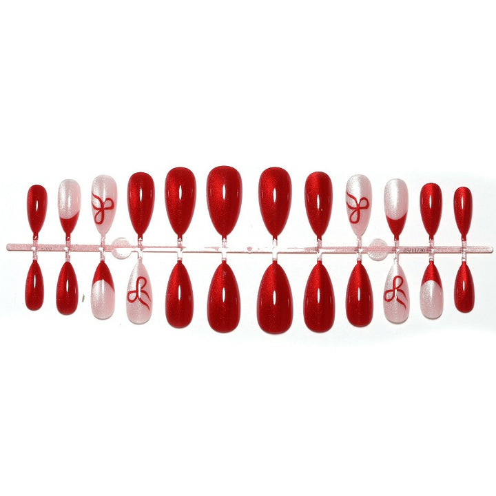 Press-on Nail Set with Glamorous Red and Rose Tones Stornfield