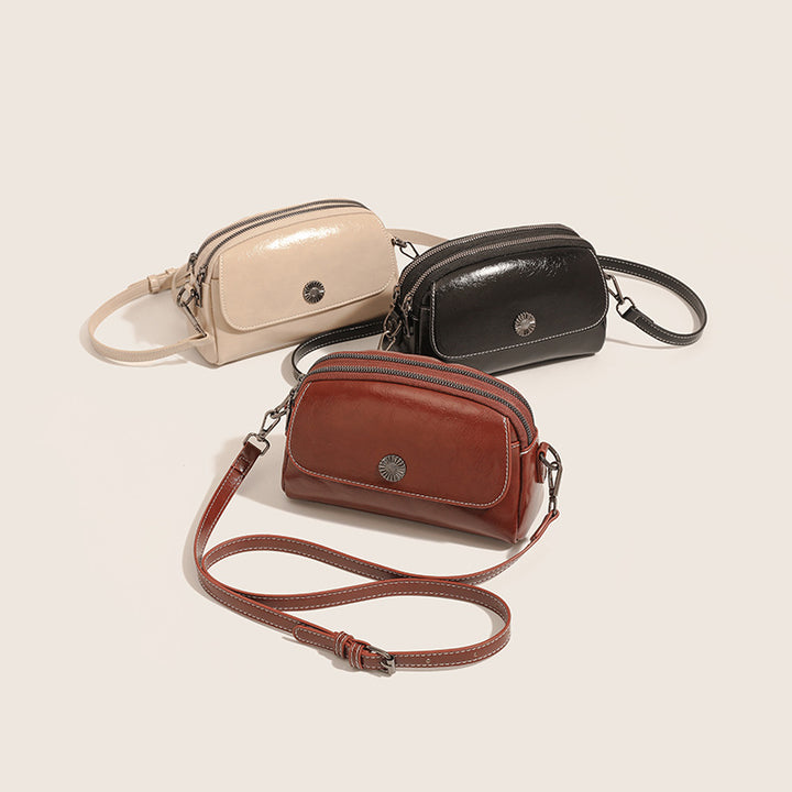 Vintage-Inspired Leather Crossbody Bag