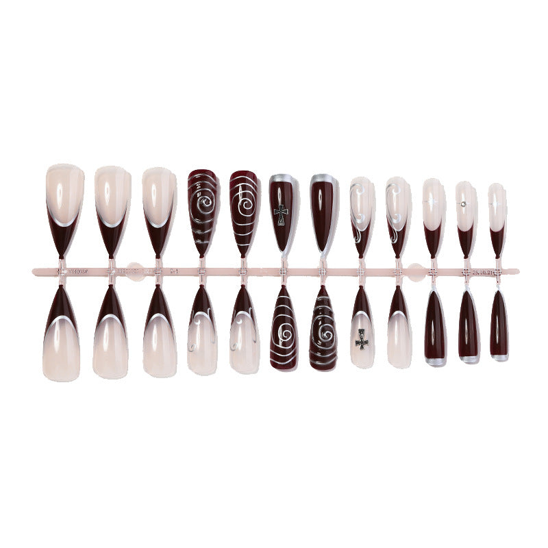 Artistic Stiletto Press-On Nails Set with Elaborate Designs Stornfield