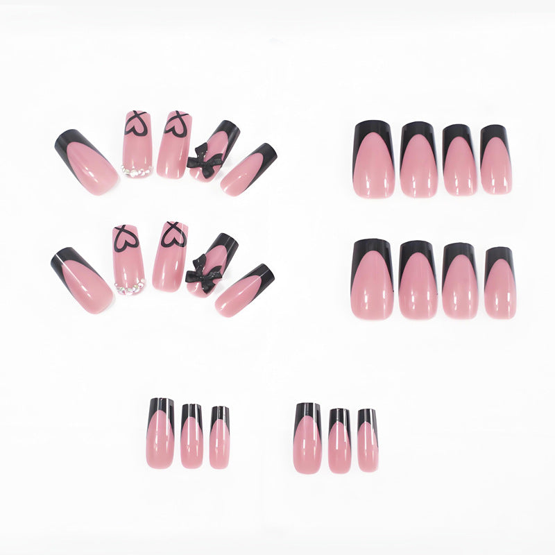 Artificials Nails Set with Elegant Bow and Heart Designs Stornfield