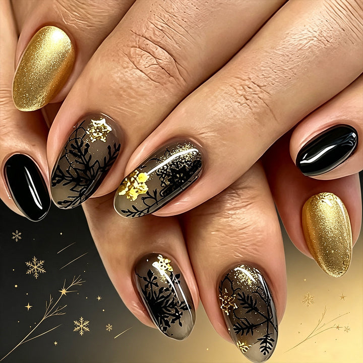 Elegant Winter-Themed Press-On Nail Set Stornfield
