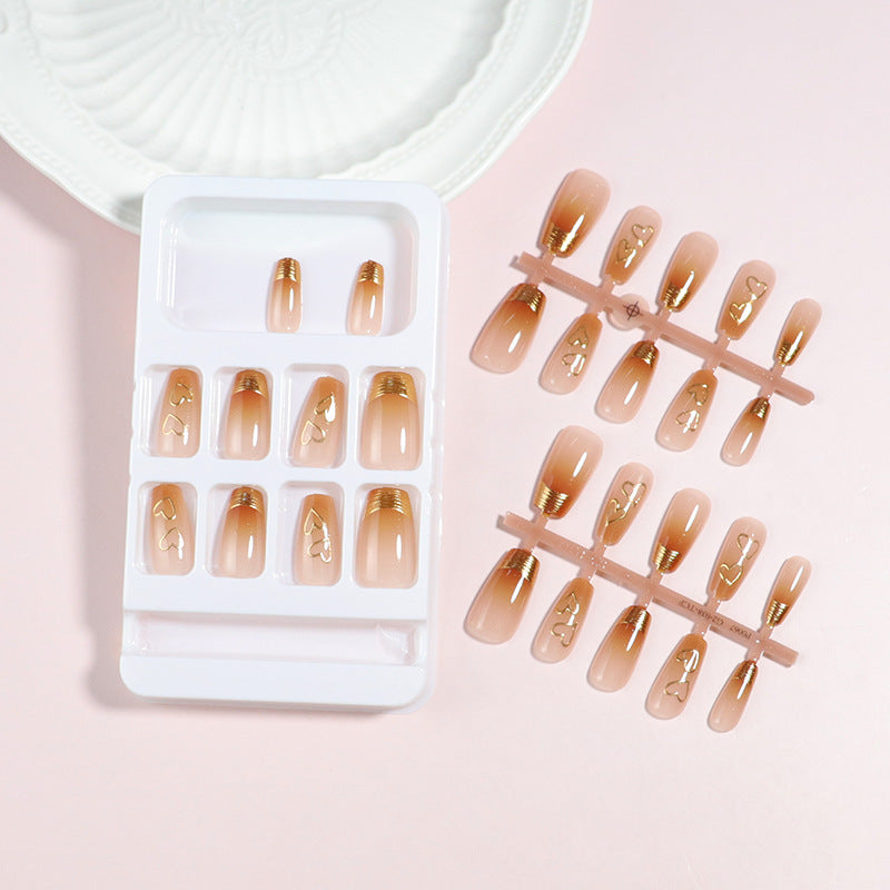 Premium Heart-Embellished Press-On Nail Set Stornfield