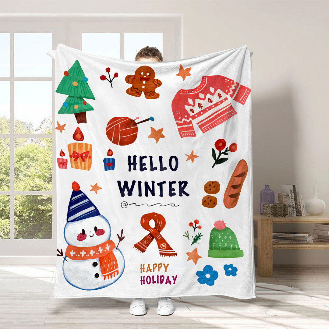 Holiday-Themed Fleece Throw Blanket