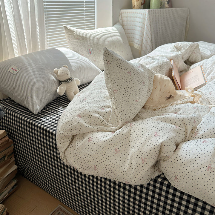 Floral Cotton Sateen Duvet Cover and Pillowcase Bedding Set