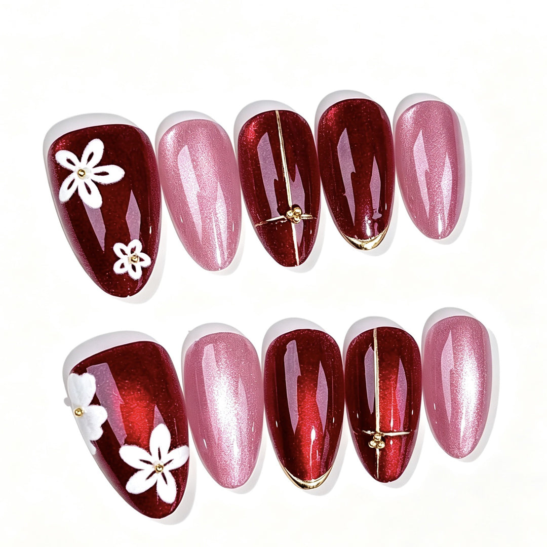 Premium Floral Press-On Nail Set