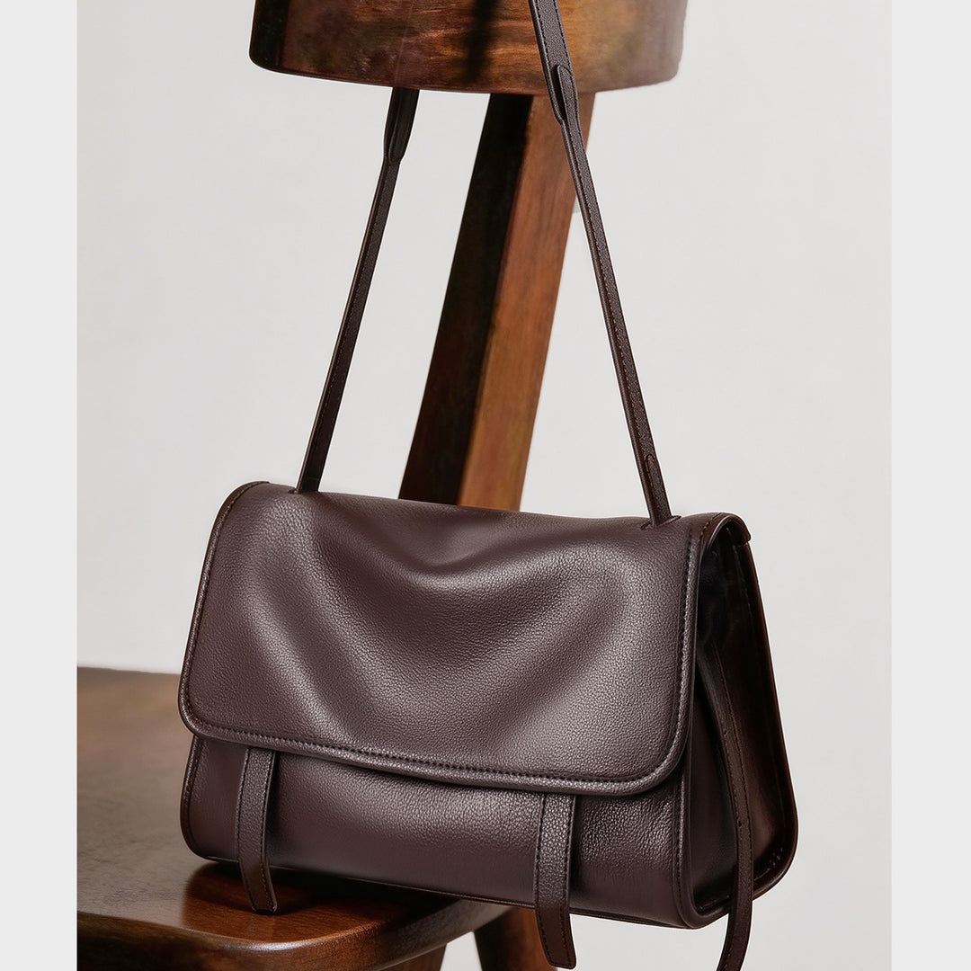 Structured Pebbled Top-Handle Flap Satchel Crossbody