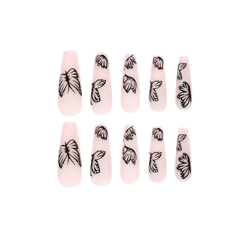 Artistic Nail Extensions with Butterfly Design Stornfield