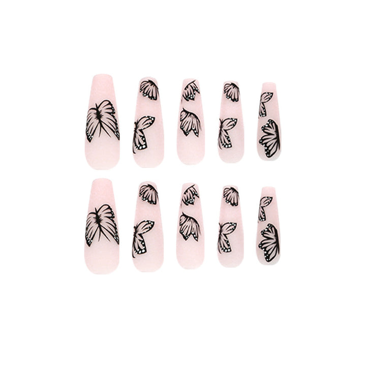 Artistic Nail Extensions with Butterfly Design Stornfield