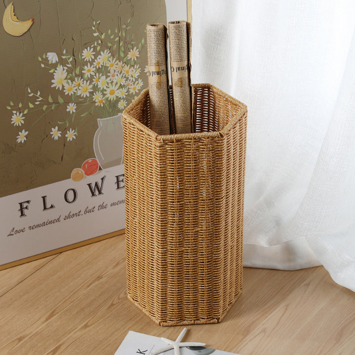 Unisex Handwoven Storage Basket with Hexagonal Shape Stornfield