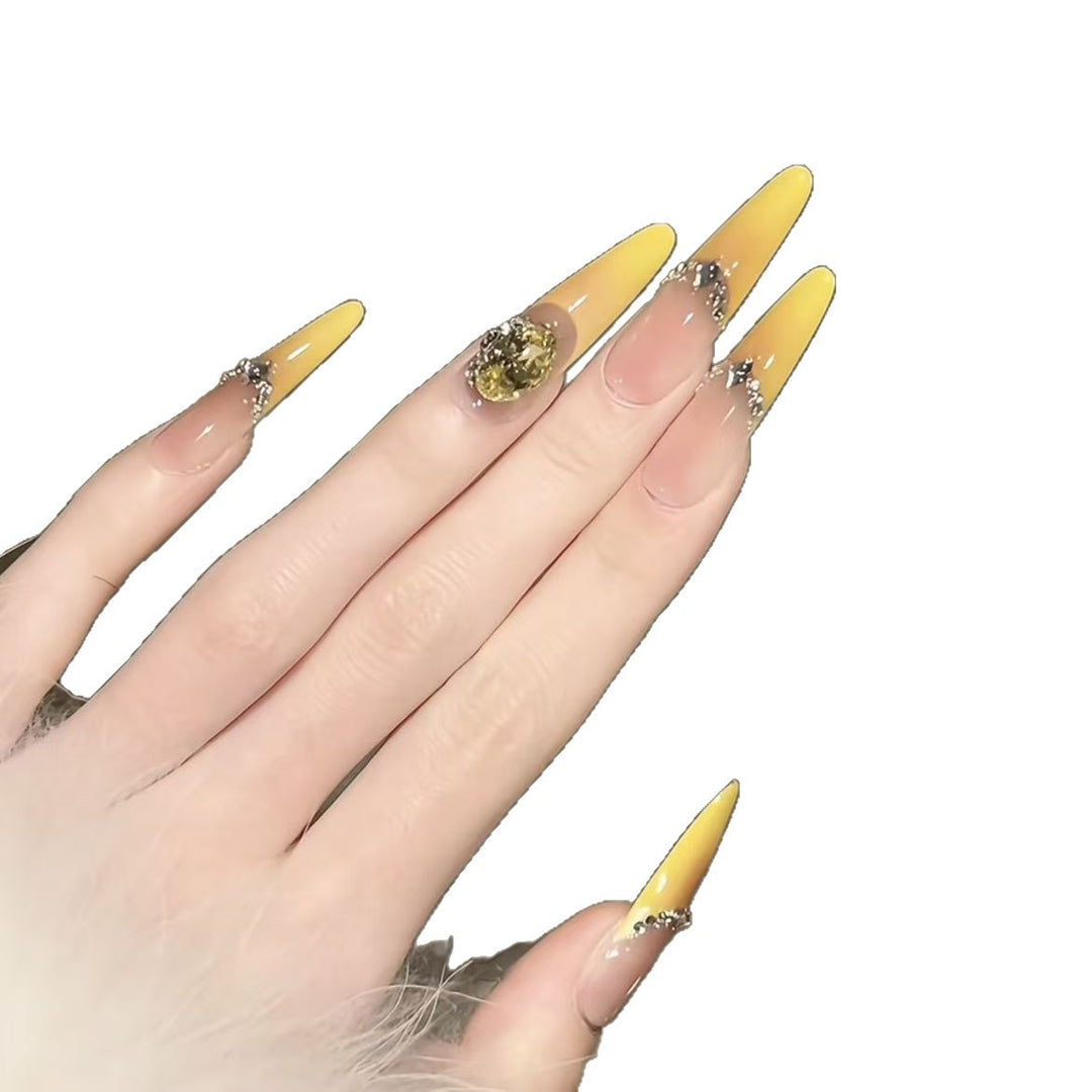 Stiletto Nail Extensions with Decorative Accents