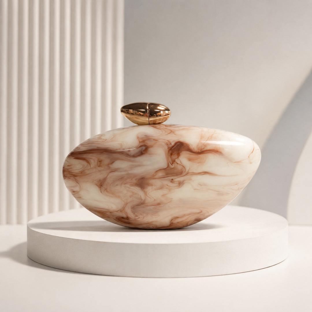 Luxurious Marble-Effect Clutch