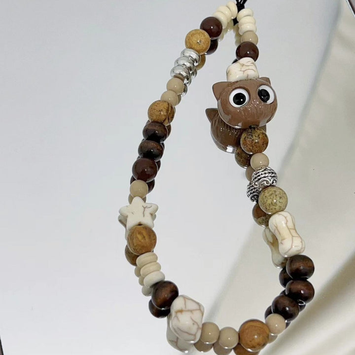Whimsical Owl-Themed Beaded Keychain Stornfield