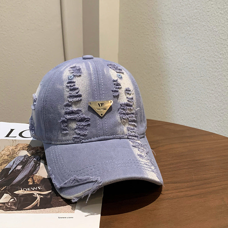Women's Distressed Denim Baseball Cap Stornfield 1784084082