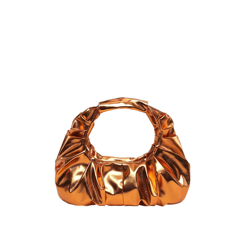 Ruffled Satin Handbag