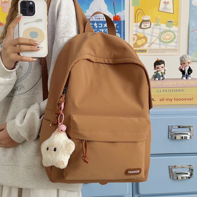 Stylish Casual Backpack with Cute Plush Charm Stornfield