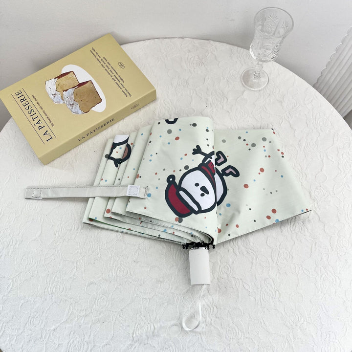Women's Automatic Folding Umbrella with Cheerful Snowman Design Stornfield