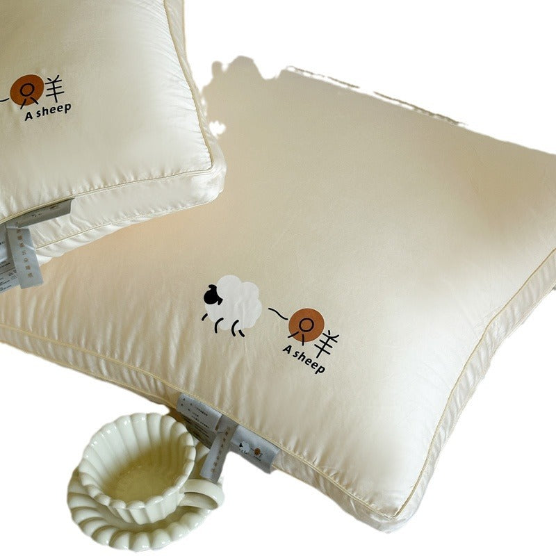 Decorative cushion with extra soft microfiber filling and sheep embroidery Stornfield