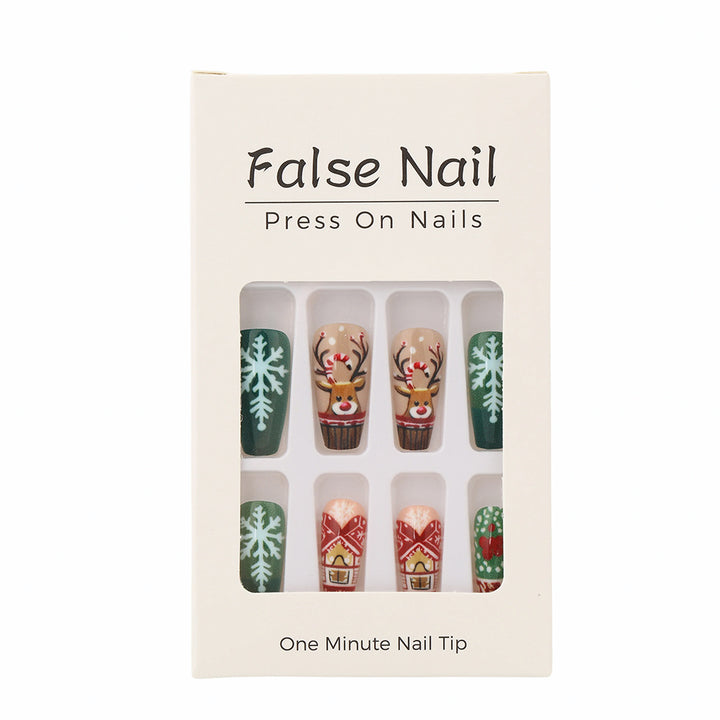Artificial Nails Set with Festive Christmas Designs Stornfield