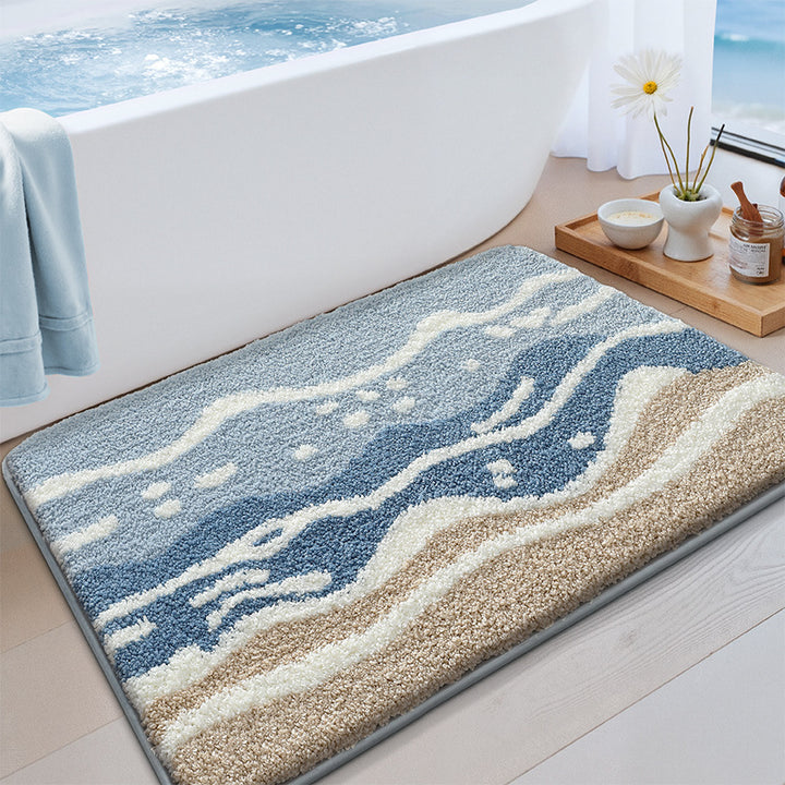 Soft Textured Abstract Pattern Bath Mat