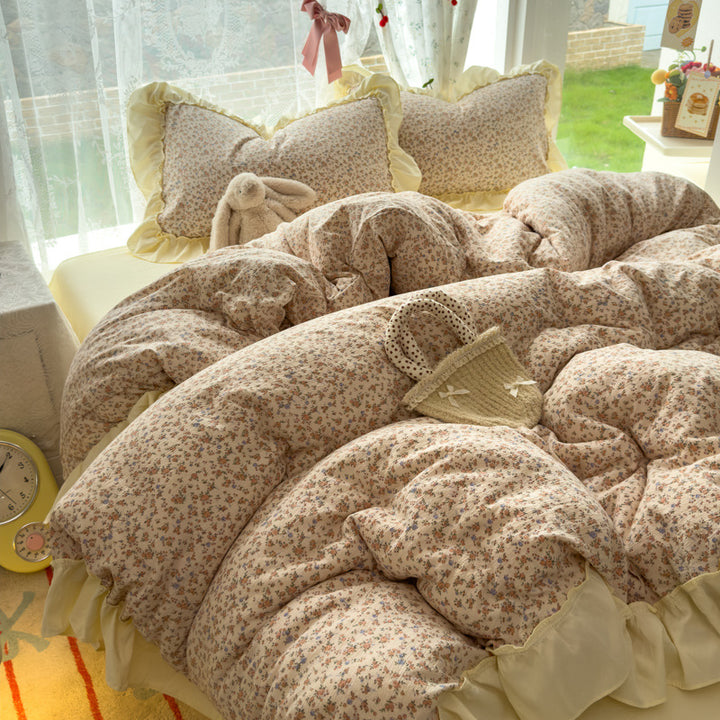 Floral Ruffled Bedding Comforter Set