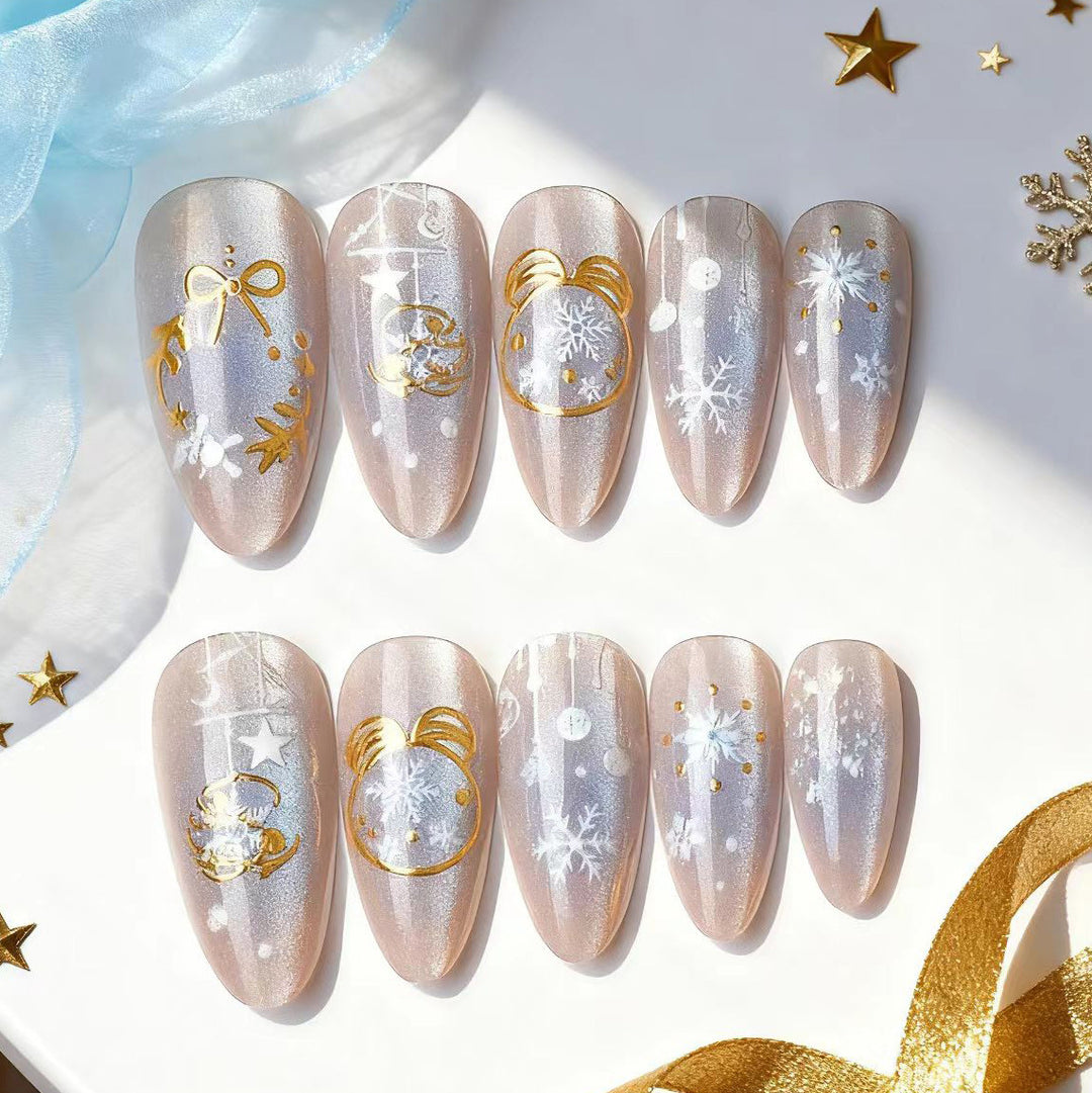Holiday Themed Press-On Nail Art