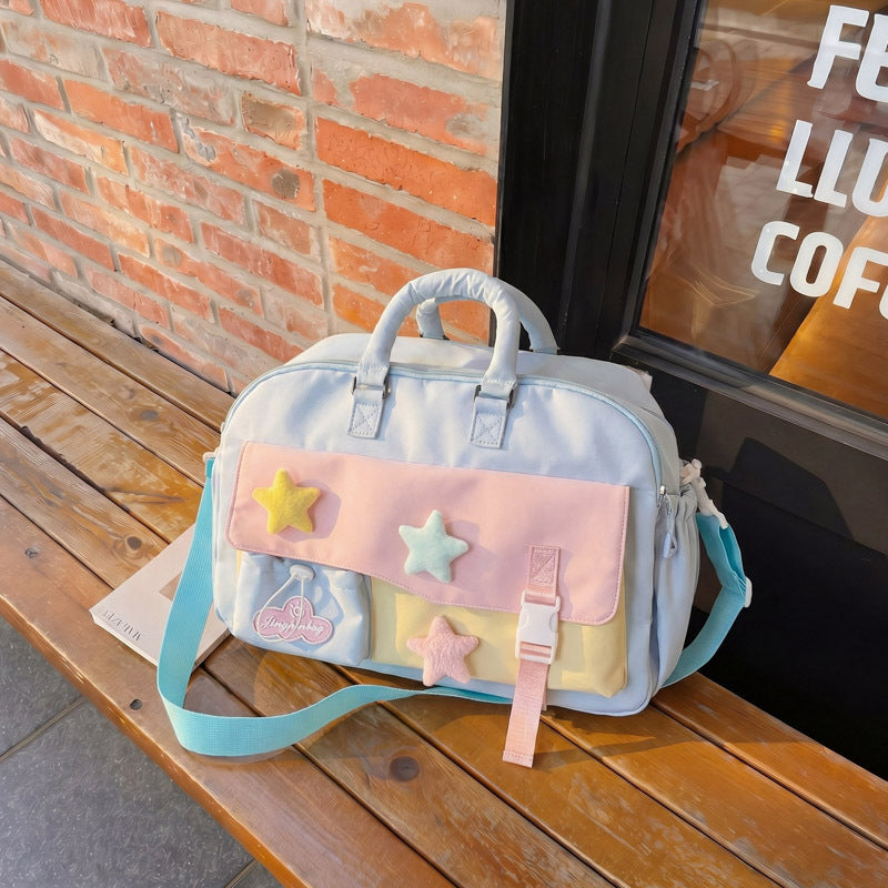 Fashionable Tote Bag With Colorful Applications Stornfield
