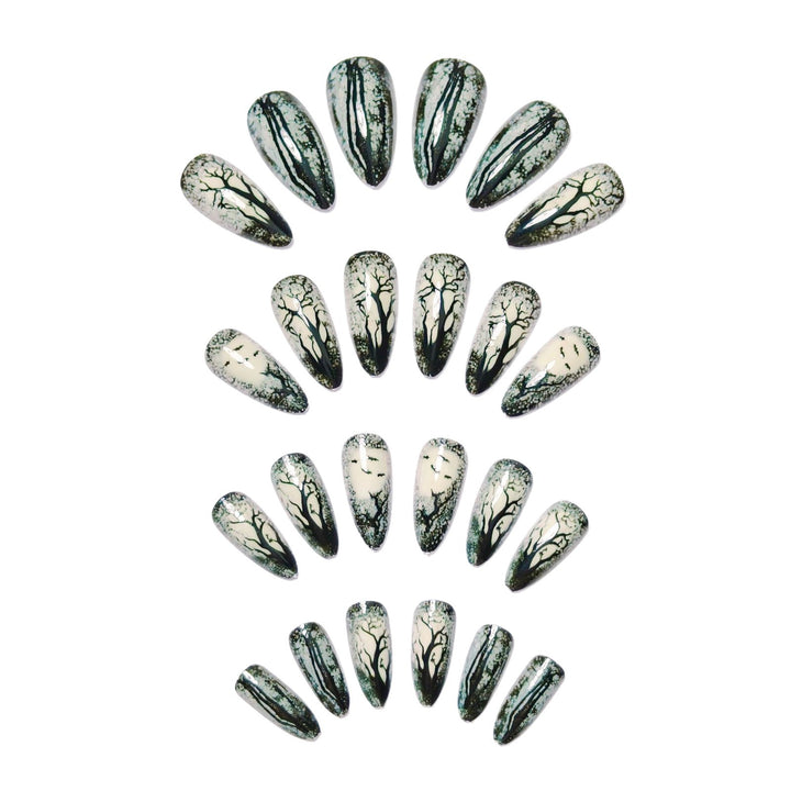 Art nails with impressive forest motif Stornfield