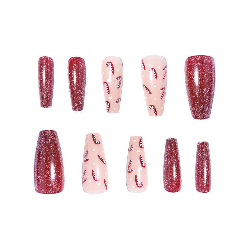 Premium Glossy Glittering Almond-Shaped Press-On Nails Stornfield