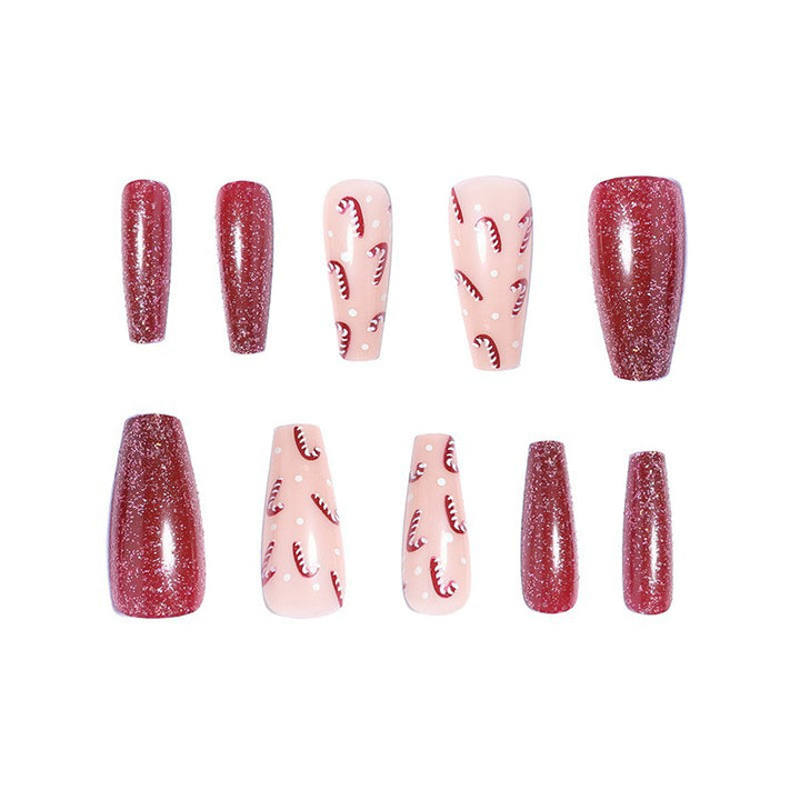 Premium Glossy Glittering Almond-Shaped Press-On Nails Stornfield