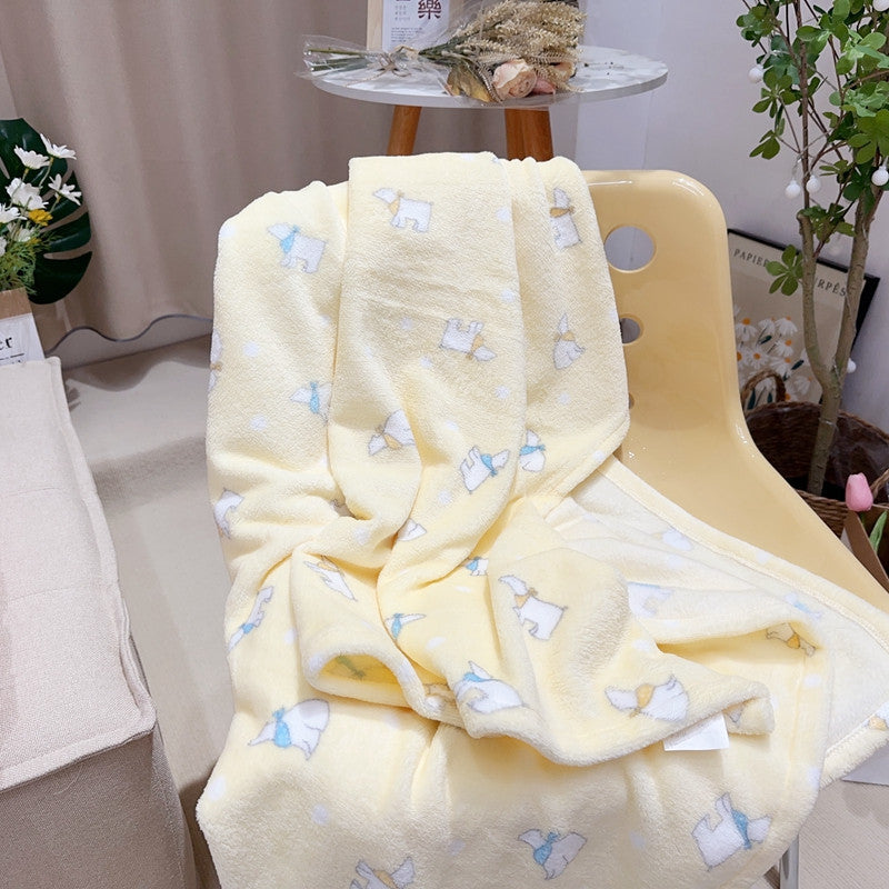 Plush Animal-Themed Fleece Throw Blanket