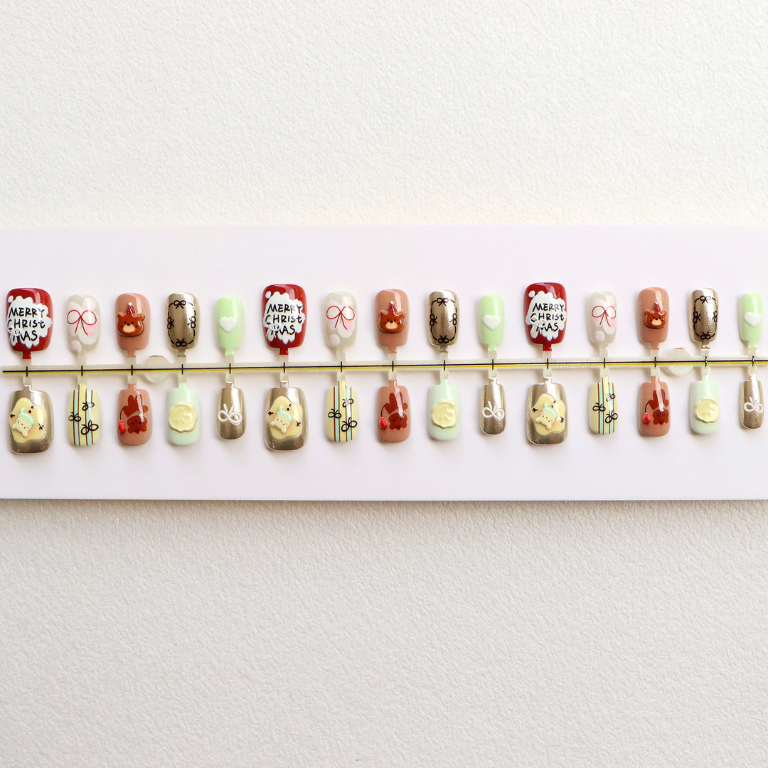 Festive Themed Press-On Nail Art Set Stornfield