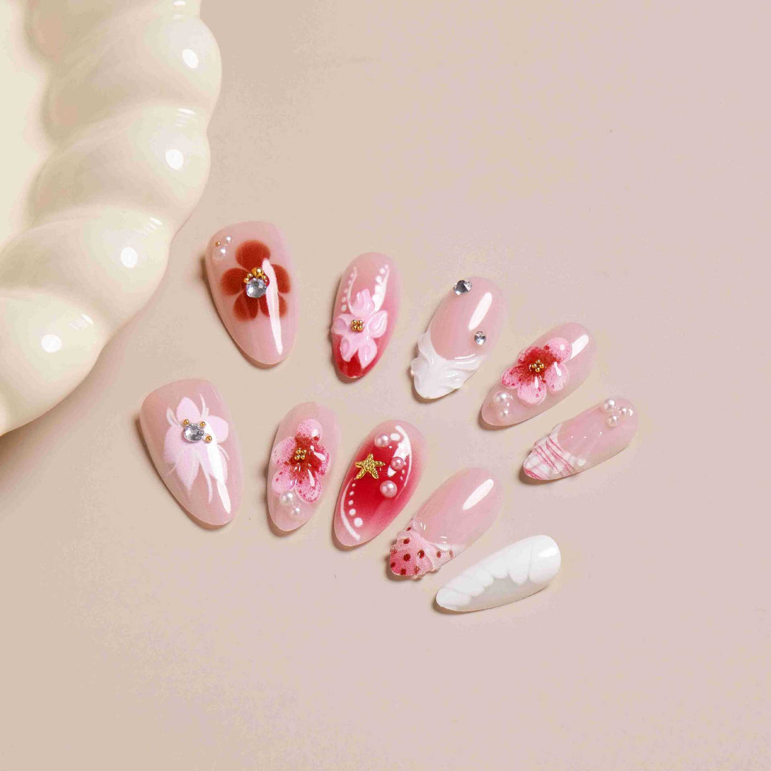 Elegant Floral Design Press-On Nail Set Stornfield