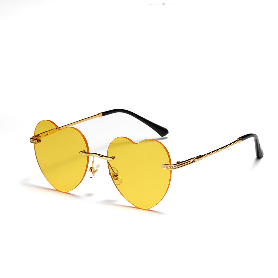 Ladies trendy heart sunglasses with mirrored lenses Stornfield
