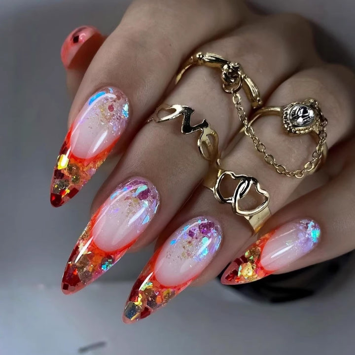 Glittering Stiletto Artificial Nails Stornfield