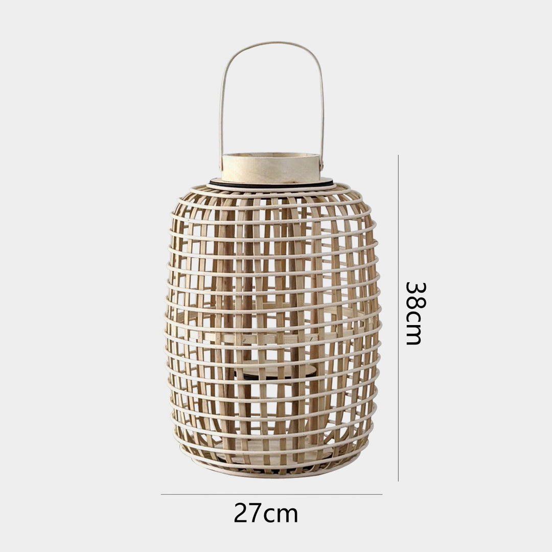 Rustic lantern made of woven material Stornfield