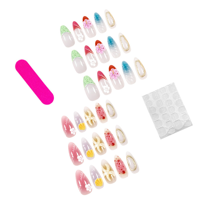 Artistic acrylic nails with maritime designs Stornfield