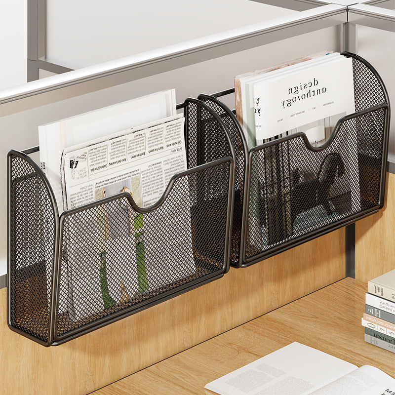 Mesh Partition-Mount Desk File and Magazine Organizer