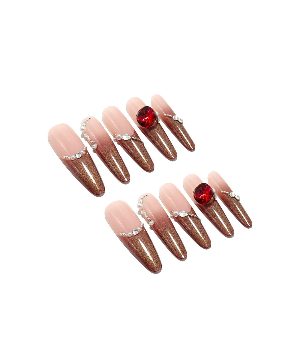 Artificial nails with glamorous rhinestone decorations Stornfield