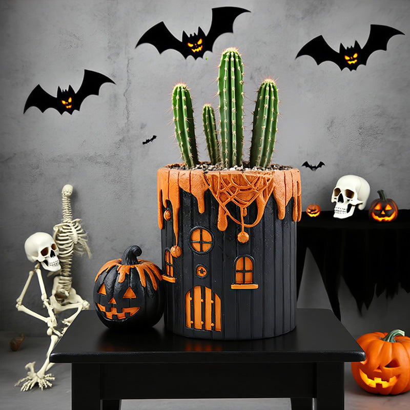 Decorative Halloween Pumpkin Planter