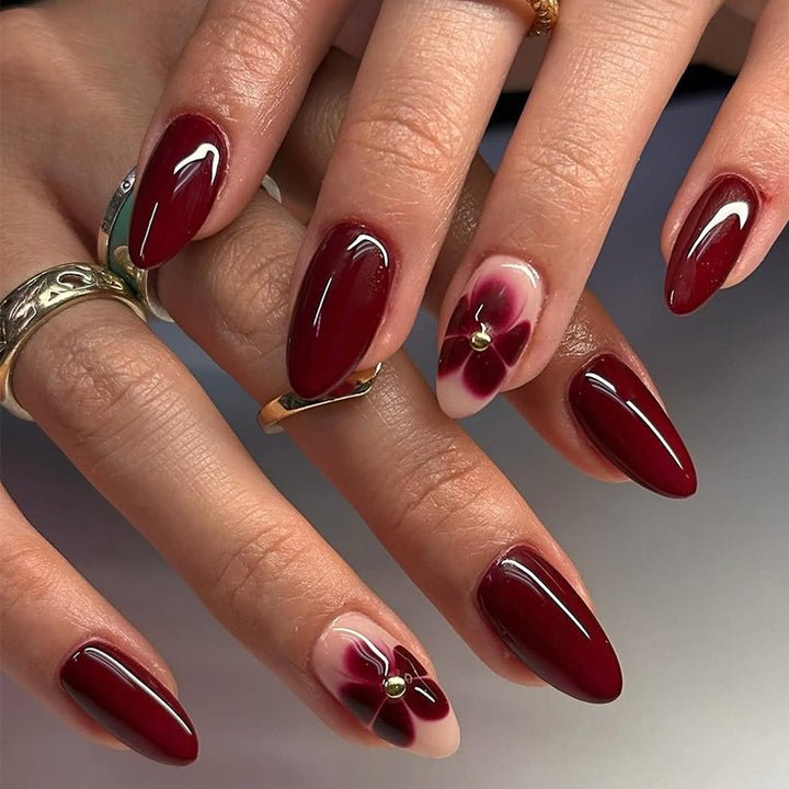Acrylic Nail Set with Elegant Bows and Glamorous Accent Stornfield