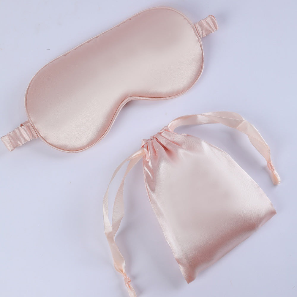 Women's nano silk sleep mask with padded eye area, adjustable elastic band, and storage pouch Stornfield